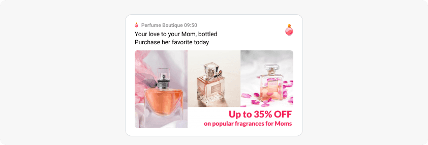 Holiday offer push notification example