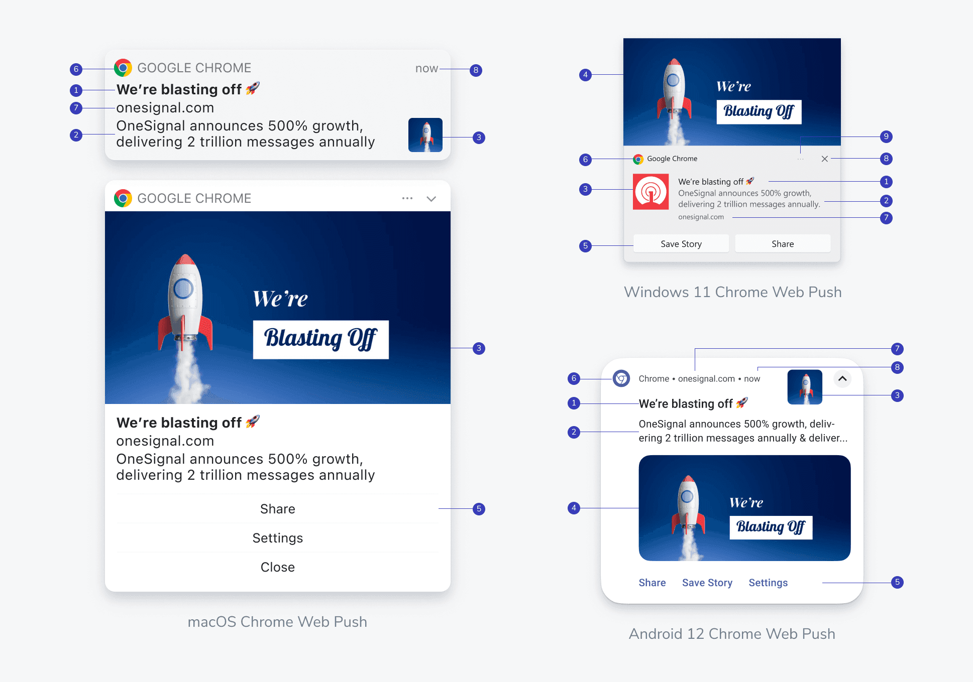 Web push notifications set up with OneSignal’s editor