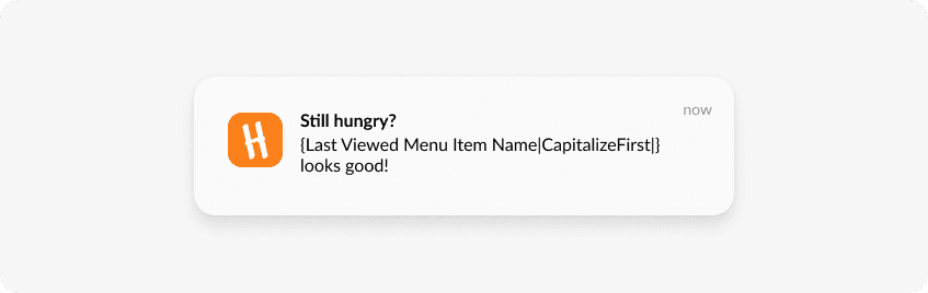 Personalized push notification example