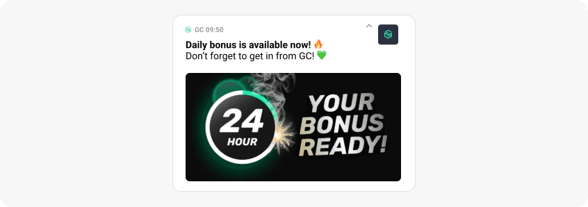 Rich push notification example