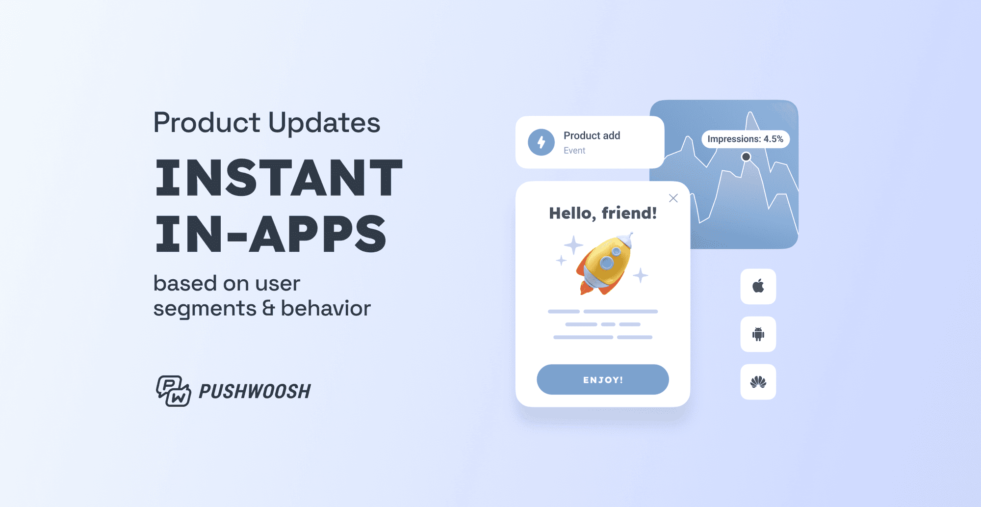 Send instant in-app messages based on user behavior and segments