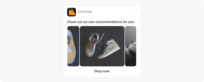 carousel notification in android