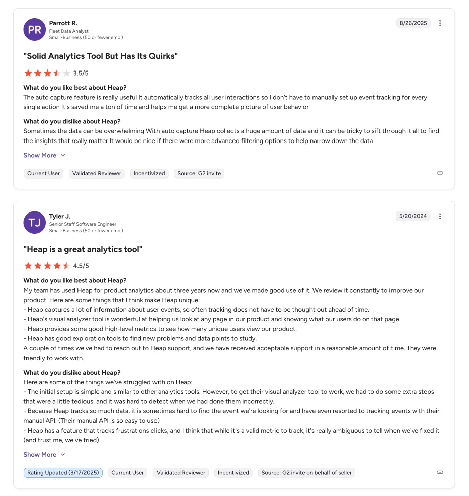 Heap customer engagement tool review