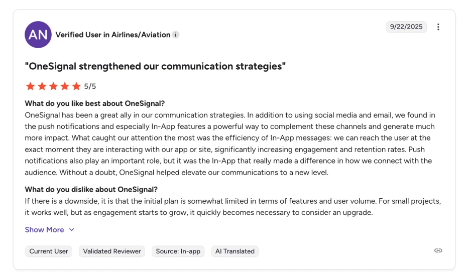 OneSignal email automation software