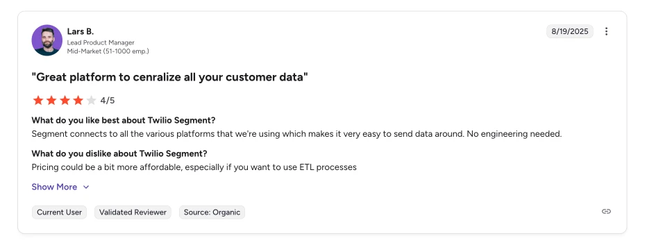 segment customer engagement tool review