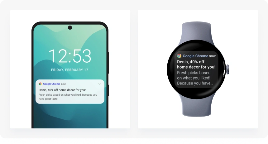 what sre android push notification